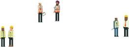 Various construction workers