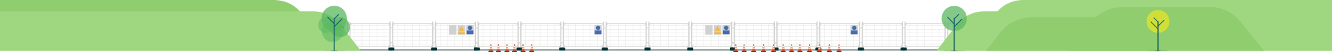 Foreground scenery - fencing and hills